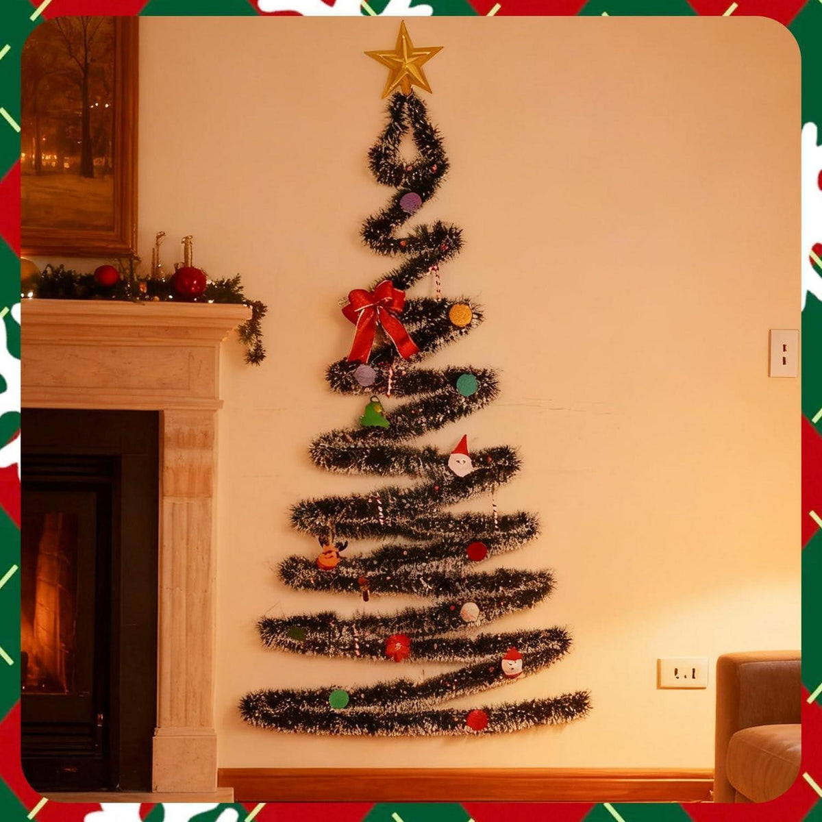 Weihnachtsbaum Wanddeko 180cm – DIY Tannenbaum für die Wand