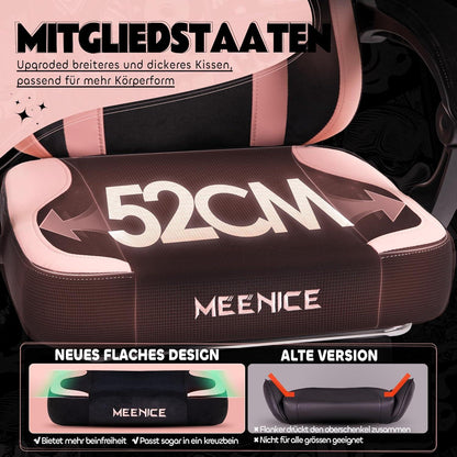 Gaming Stuhl mit Katzenohren und Fußstütze, Rosa