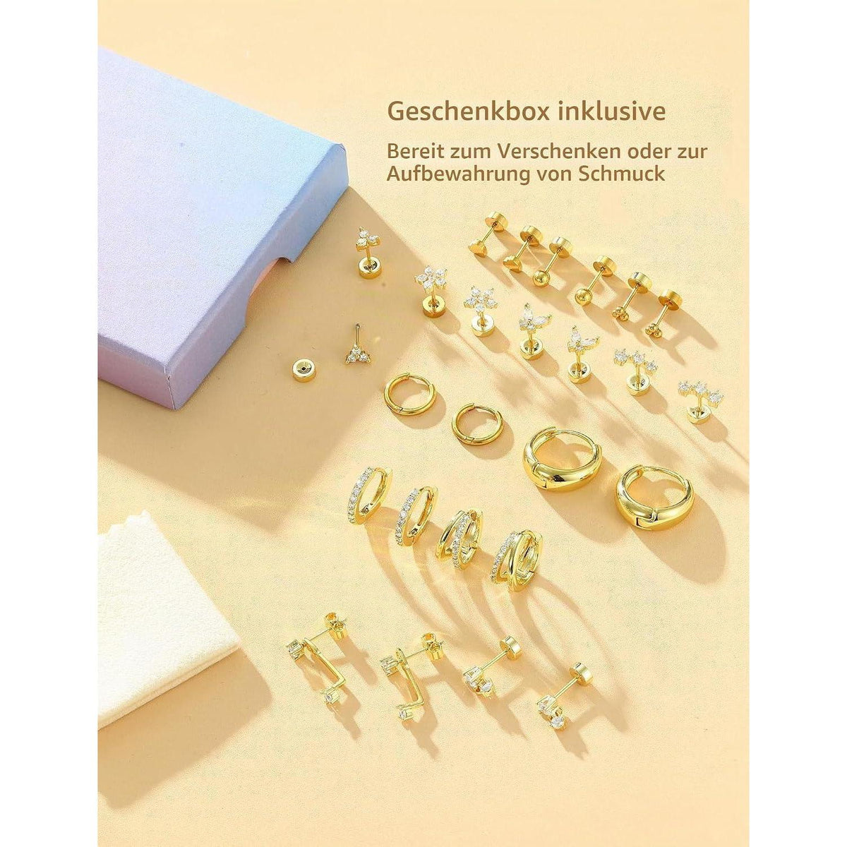13 Paar Ohrringe Set Damen | Helix Piercings Gold Silber