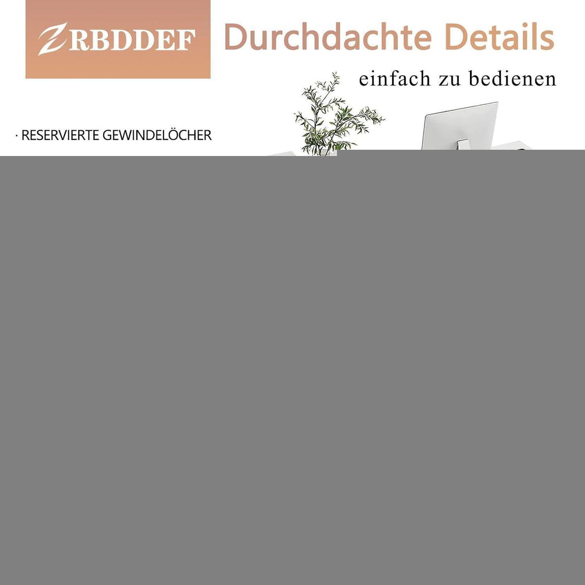 Empfangstheke mit Schublade – Weiß & Dunkelbraun, 200cm