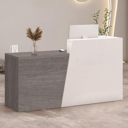 Empfangstheke mit Schublade – Weiß & Dunkelgrau, 210cm