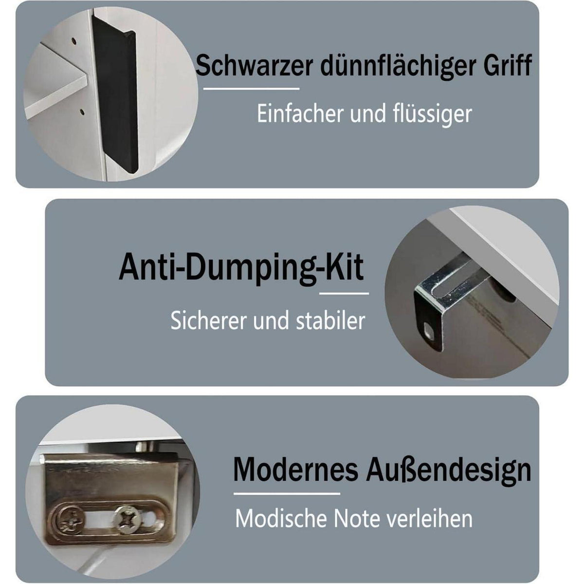 Schmaler Konsolentisch mit Stauraum & 2 Türen – Weiß