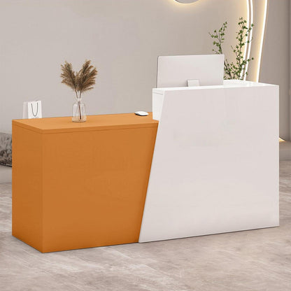 Empfangstheke mit Schublade – Weiß & Orange, 240cm