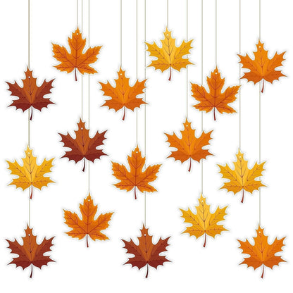 Herbstdeko Ahornblatt – 16er Set Fensterbilder für Thanksgiving