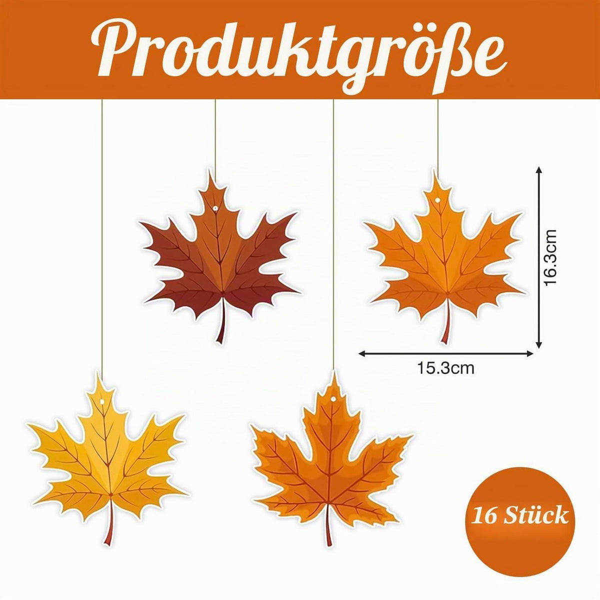 Herbstdeko Ahornblatt – 16er Set Fensterbilder für Thanksgiving