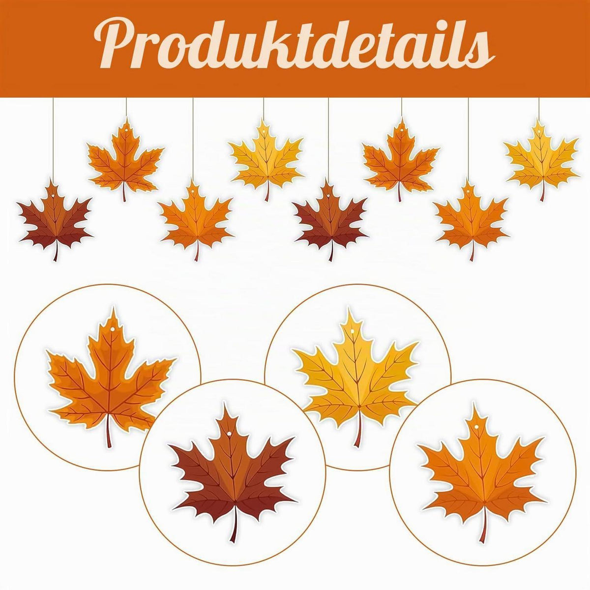 Herbstdeko Ahornblatt – 16er Set Fensterbilder für Thanksgiving