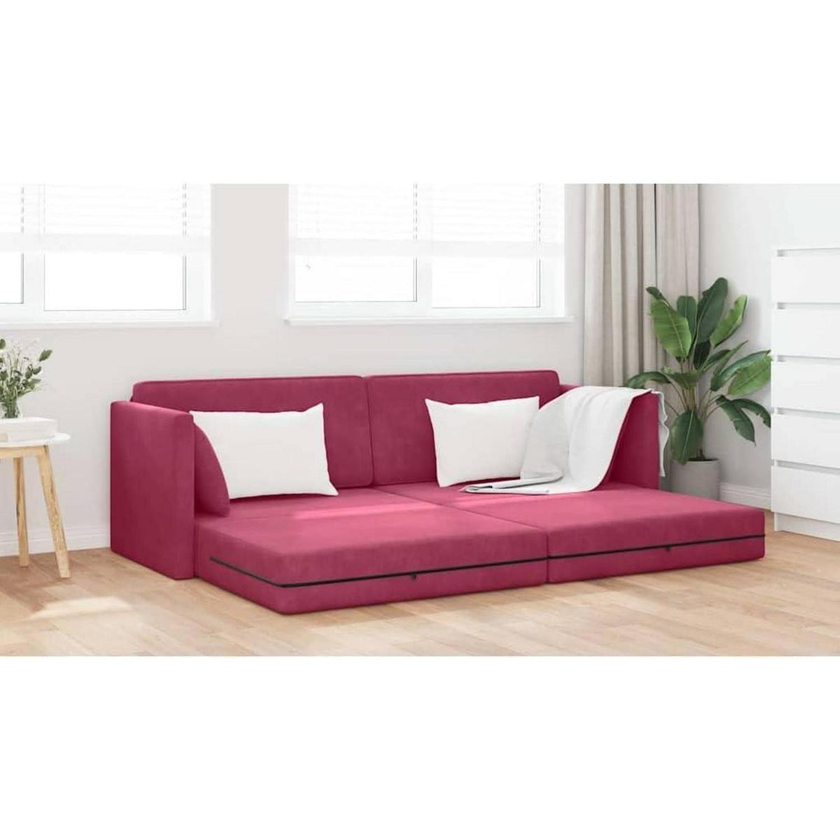 Faltbares Schlafsofa Bodenmatratze Weinrot – Komfortabel & Vielseitig