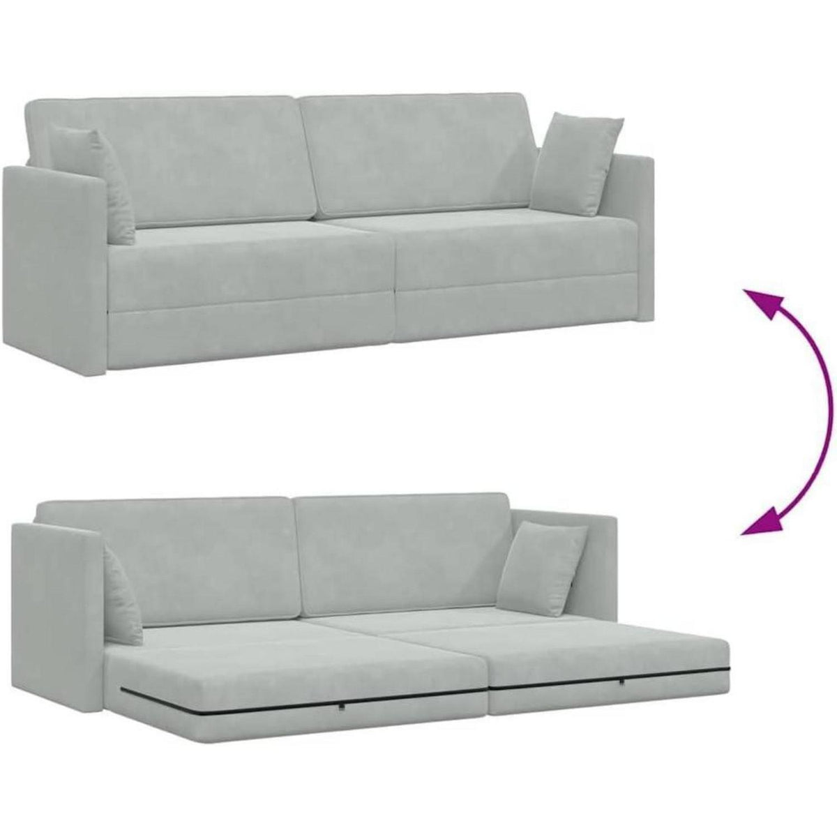 Schlafsofa Bodensofa Hellgrau – Komfortables Wohnsofa mit Bettfunktion