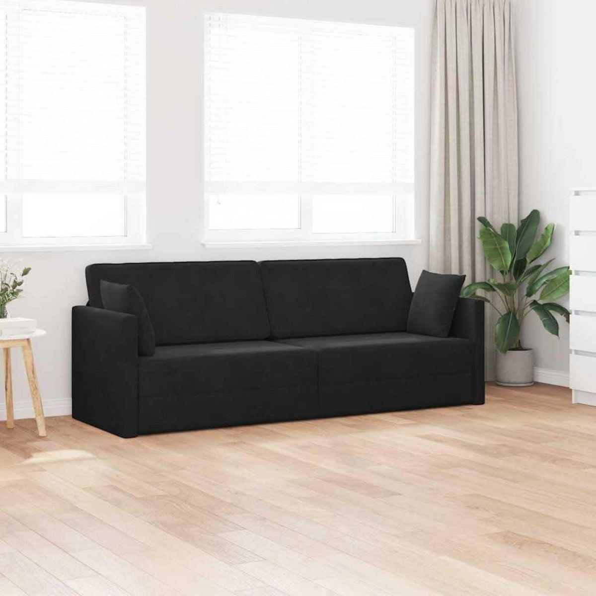 Faltbares Schlafsofa Bodenmatratze Schwarz – Komfortabler Wohnraum