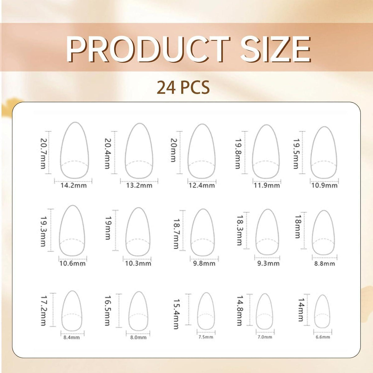 Press On Nägel Mandelform Bunte French Tips 3D Blumen Ocean Style