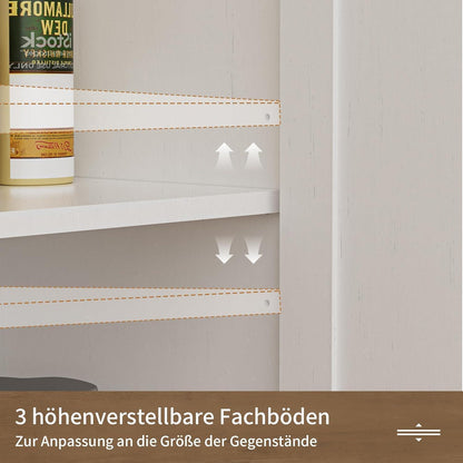 Weißes Sideboard mit Schubladen & Regal – Küchenschrank 58x29x108cm