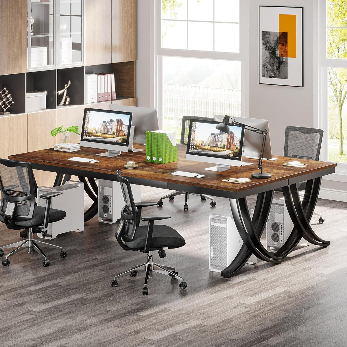 Großer Schreibtisch 200x70cm – Home Office & Büro Tisch Braun
