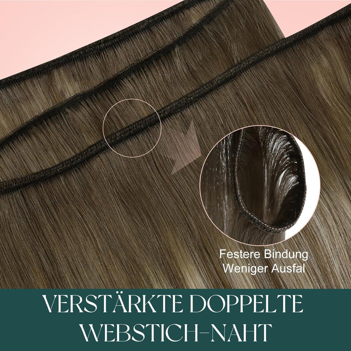 Echthaar Tressen Ombre #6/60/6 – 50cm, 100g