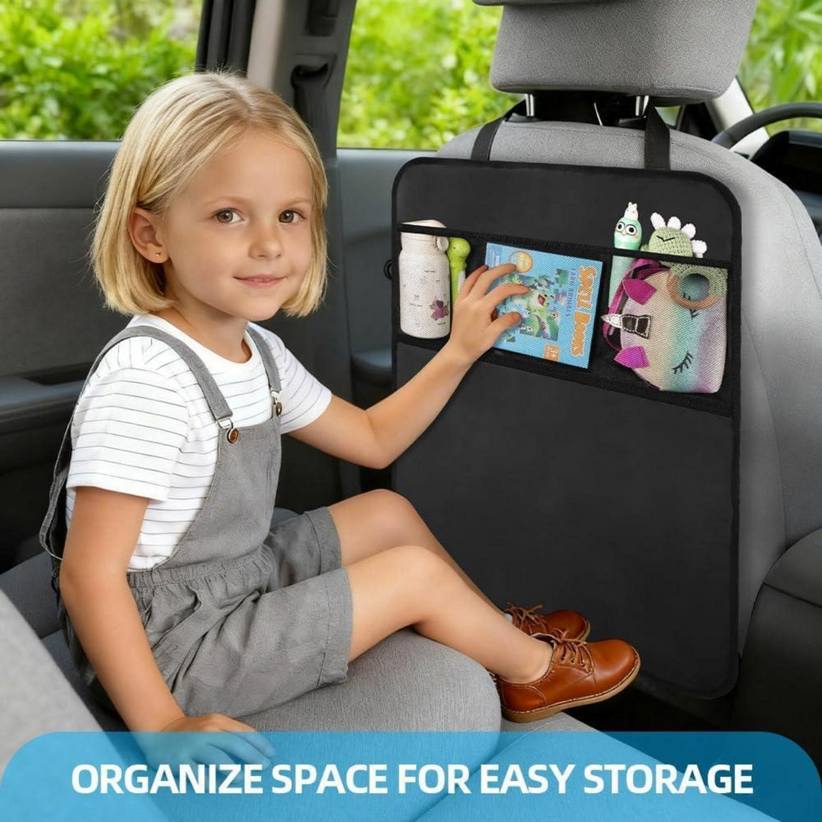 Rücklehnen Schutz Auto Kinder – 2er Set, wasserabweisend & Organizer