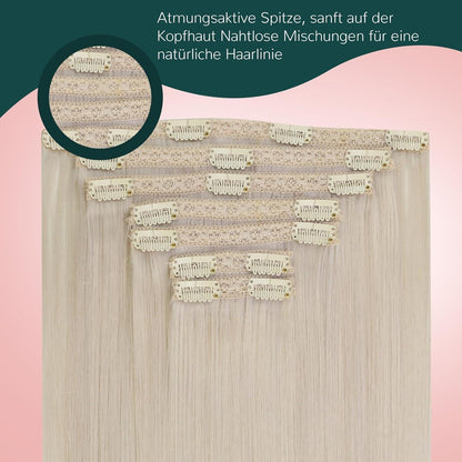 Blond Echthaar Clip-in Extensions – Remy Menschenhaar #1000