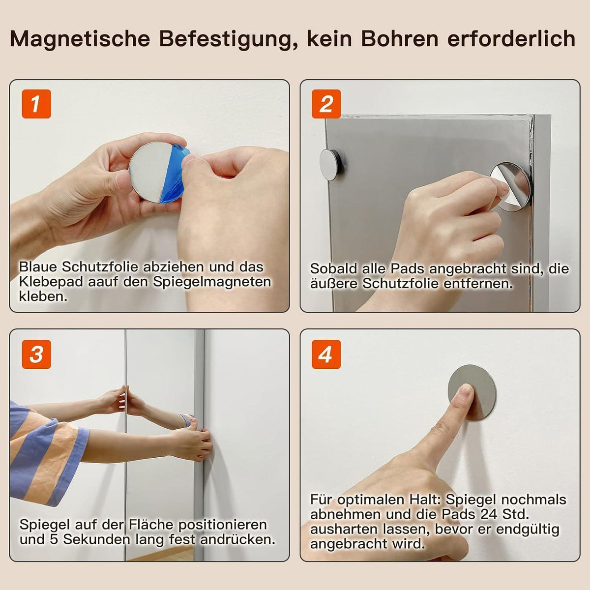 Anti-Beschlag Badezimmerspiegel 50x70 cm Rechteckig Weiß