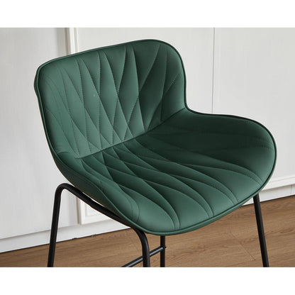 Moderner Barhocker 2er Set mit Steppdesign, Grün