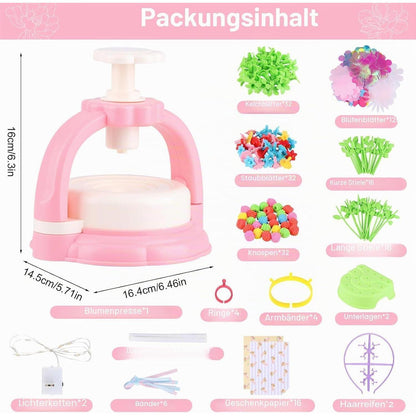 DIY Blumen Bastelset Kinder – Kreatives Spielzeug für Mädchen 4-10 Jahre