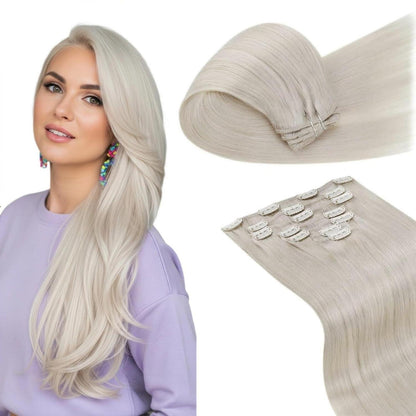 Echthaar Clip-in Extensions Blond Highlight 40cm