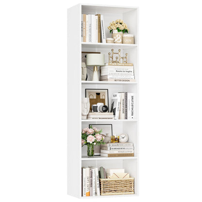 5-Fächers Bücherregal weiß – Modernes Standregal 159cm