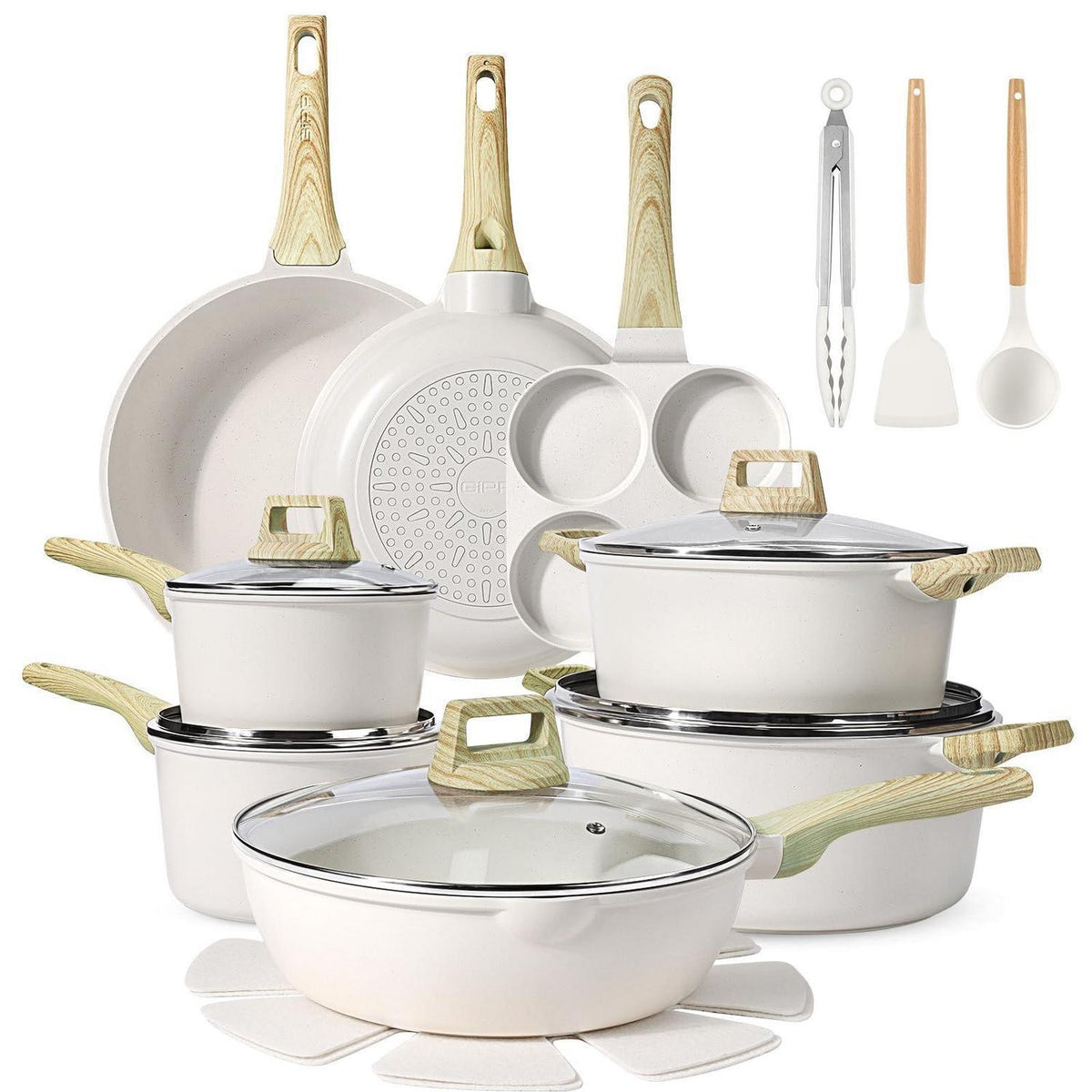 22-teiliges Keramik Kochgeschirr Set – Antihaft & PFAS-frei