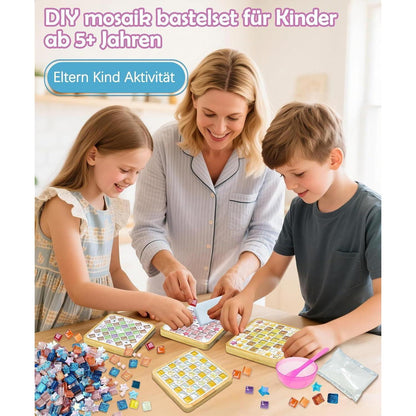 Mosaik Bastelset Kinder – 16 Untersetzer DIY Geschenk