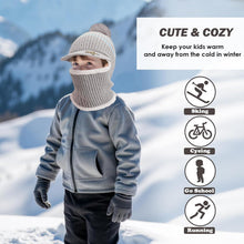 Kinder Wintermütze Set: Schlupfmütze, Schal & Sturmhaube Hellgrau