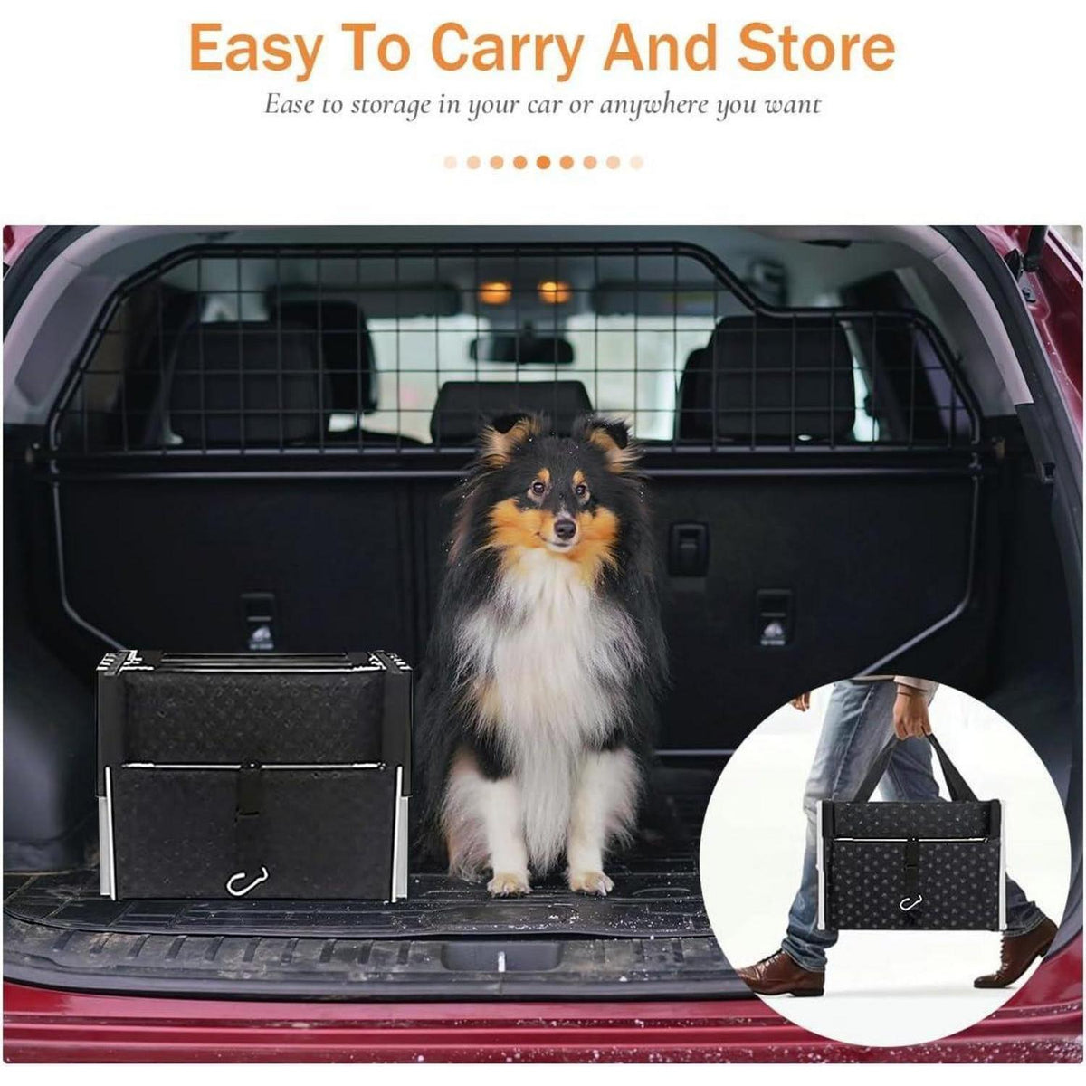 Hundetreppe Auto Klappbar – 6 Stufen, 85kg, 80cm Hoch