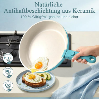 11-teiliges Topfset mit abnehmbarem Griff & Induktionsboden