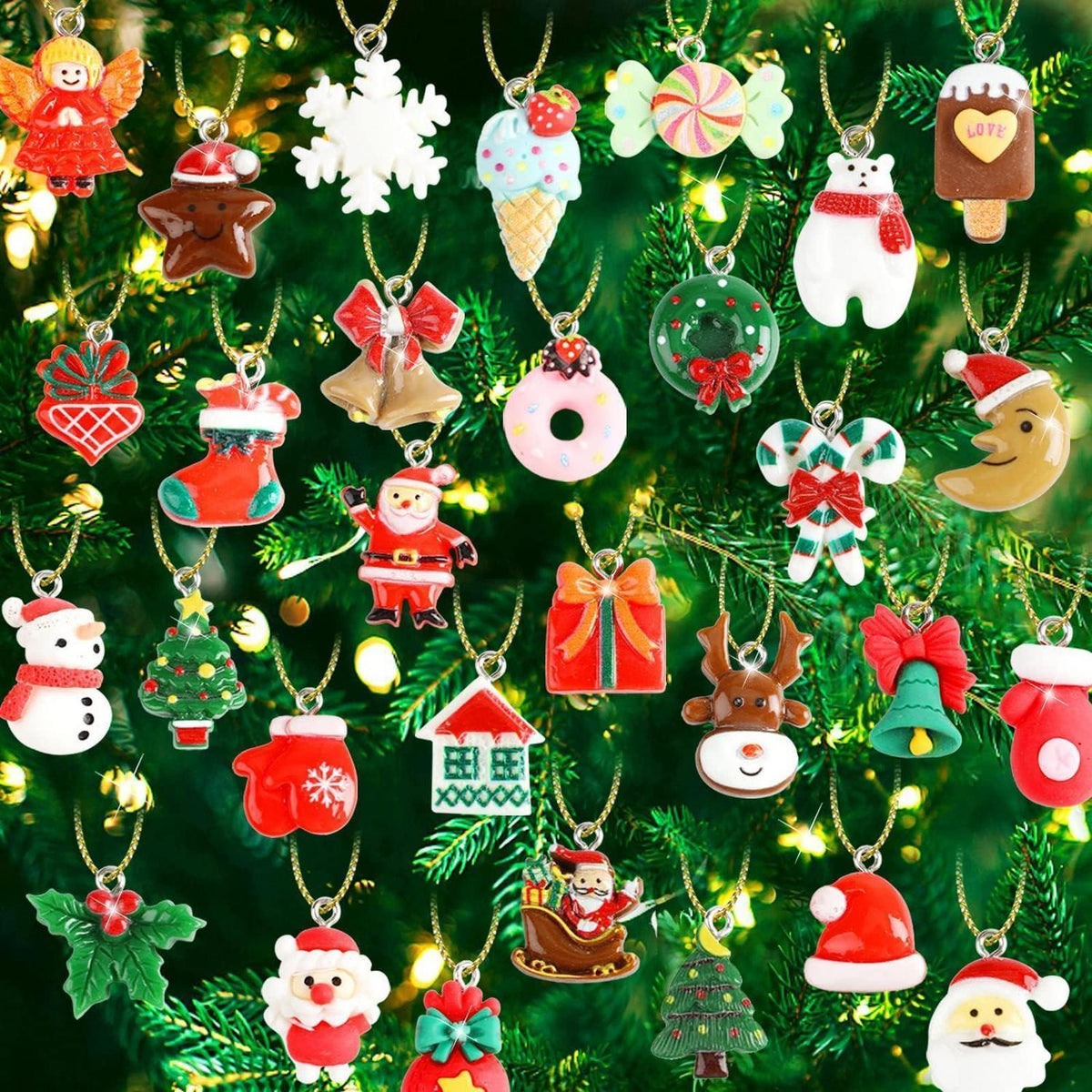 Mini Weihnachtsschmuck 36er Set für DIY Deko