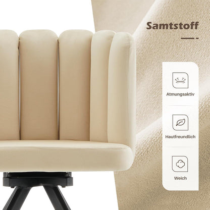 Drehbarer Esszimmerstuhl mit Samtbezug & 360° Funktion