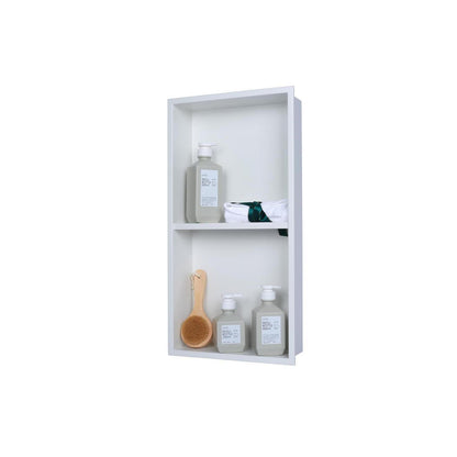 Edelstahl Wandnische für Dusche – Matt Weiß 30x60cm