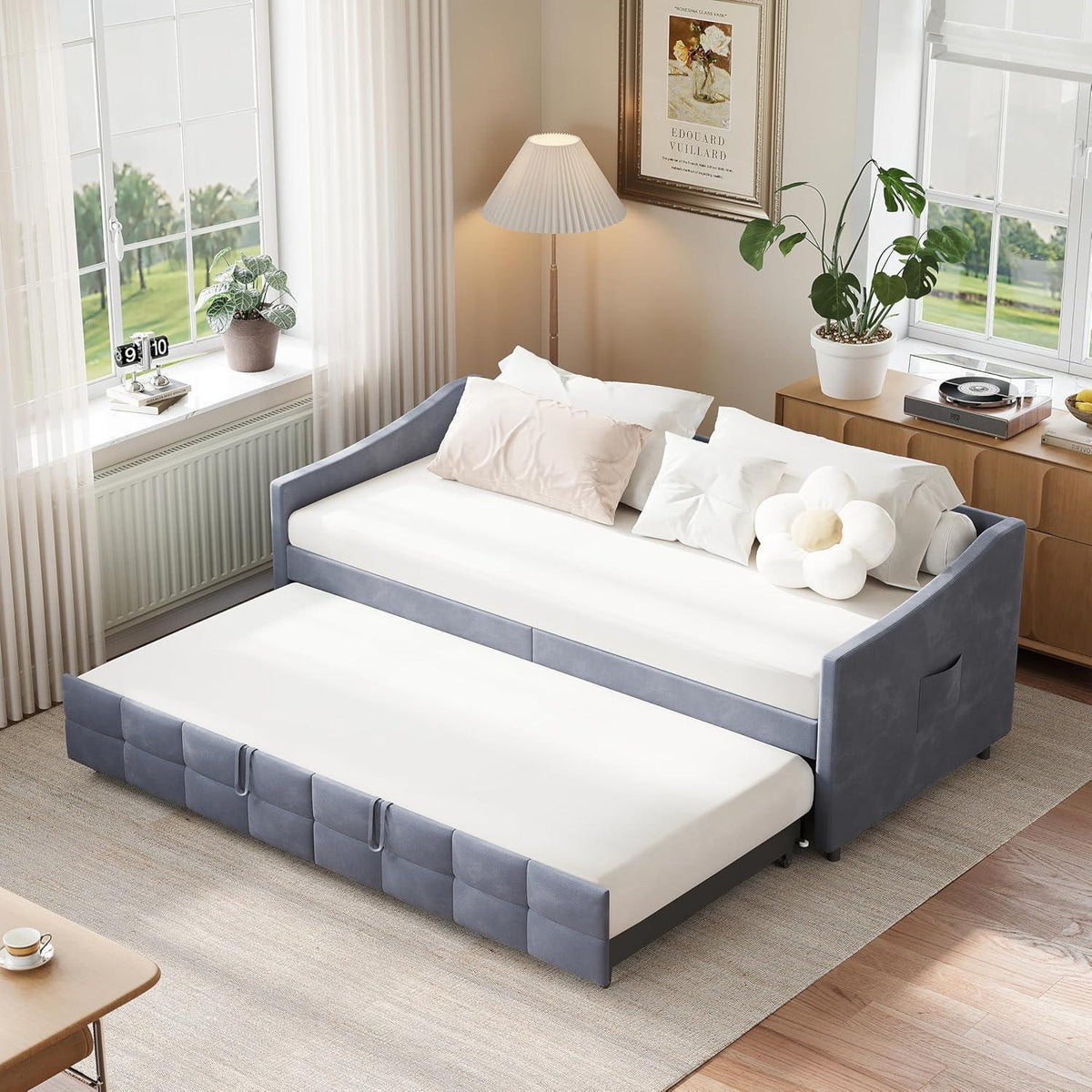 Ausziehbares Schlafsofa 90/180x200cm – Grau