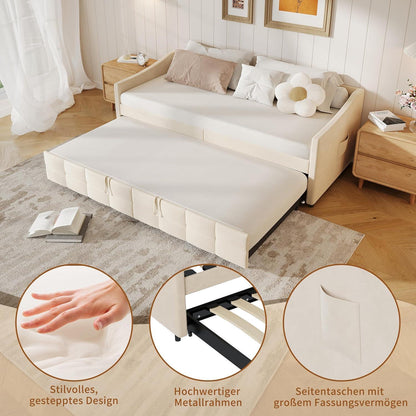 Ausziehbares Schlafsofa 90x200/180x200cm – Creme