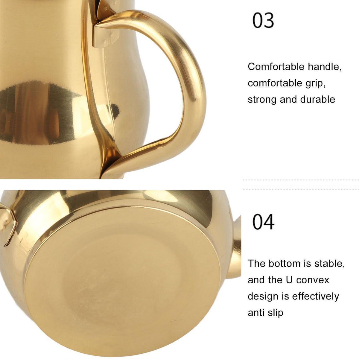 Edelstahl Teekanne 500ml mit Infuser, Gold
