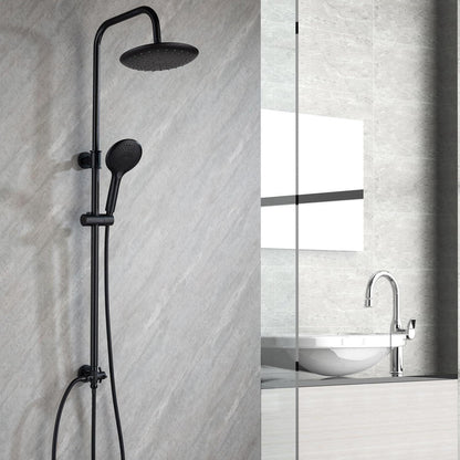 Regendusche Set Matt Schwarz, Höhenverstellbar 79-128cm