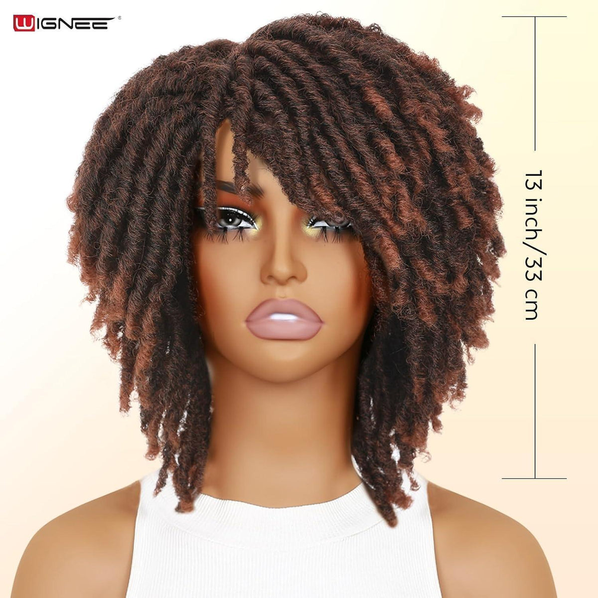 Kurze Dreadlock Perücke 1B/350 Synthetisch 33cm