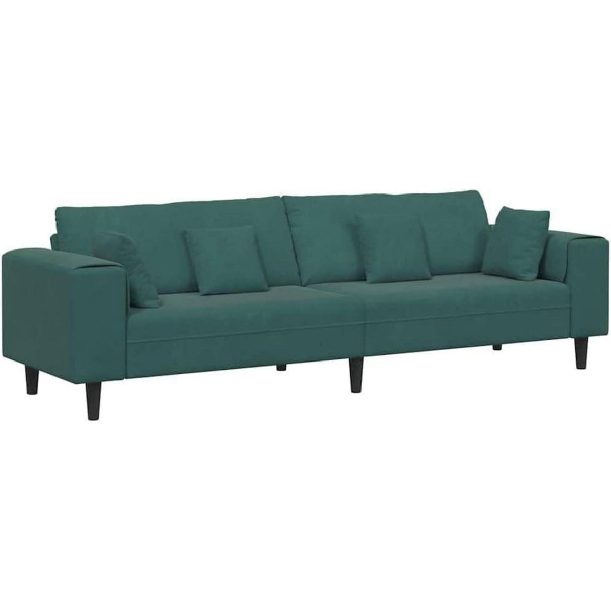 Samt Wohnlandschaft Dunkelgrün – Modernes Sofa mit Square Armrests