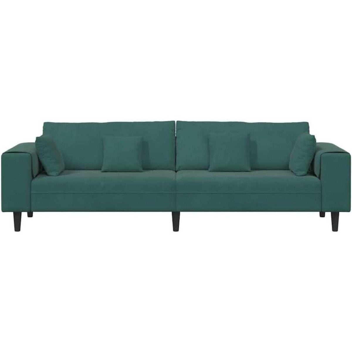 Samt Wohnlandschaft Dunkelgrün – Modernes Sofa mit Square Armrests