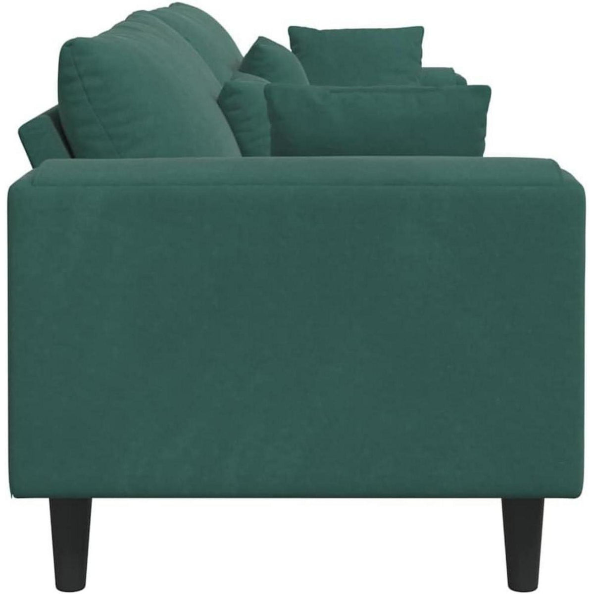 Samt Wohnlandschaft Dunkelgrün – Modernes Sofa mit Square Armrests