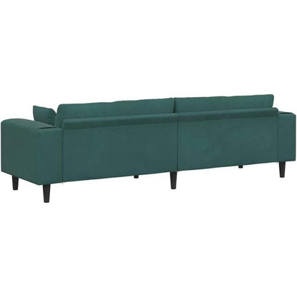 Samt Wohnlandschaft Dunkelgrün – Modernes Sofa mit Square Armrests