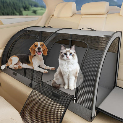 Faltbarer Autositz für 2 Katzen/Hunde – Sicher & Waschbar
