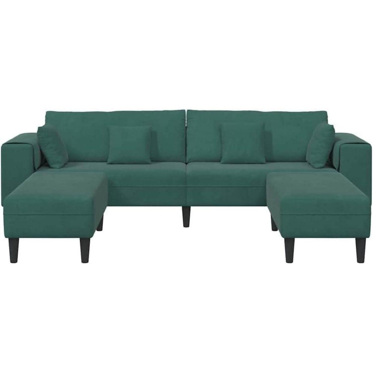 U-förmiges Schlafsofa Dunkelgrün, Samt Wohnlandschaft