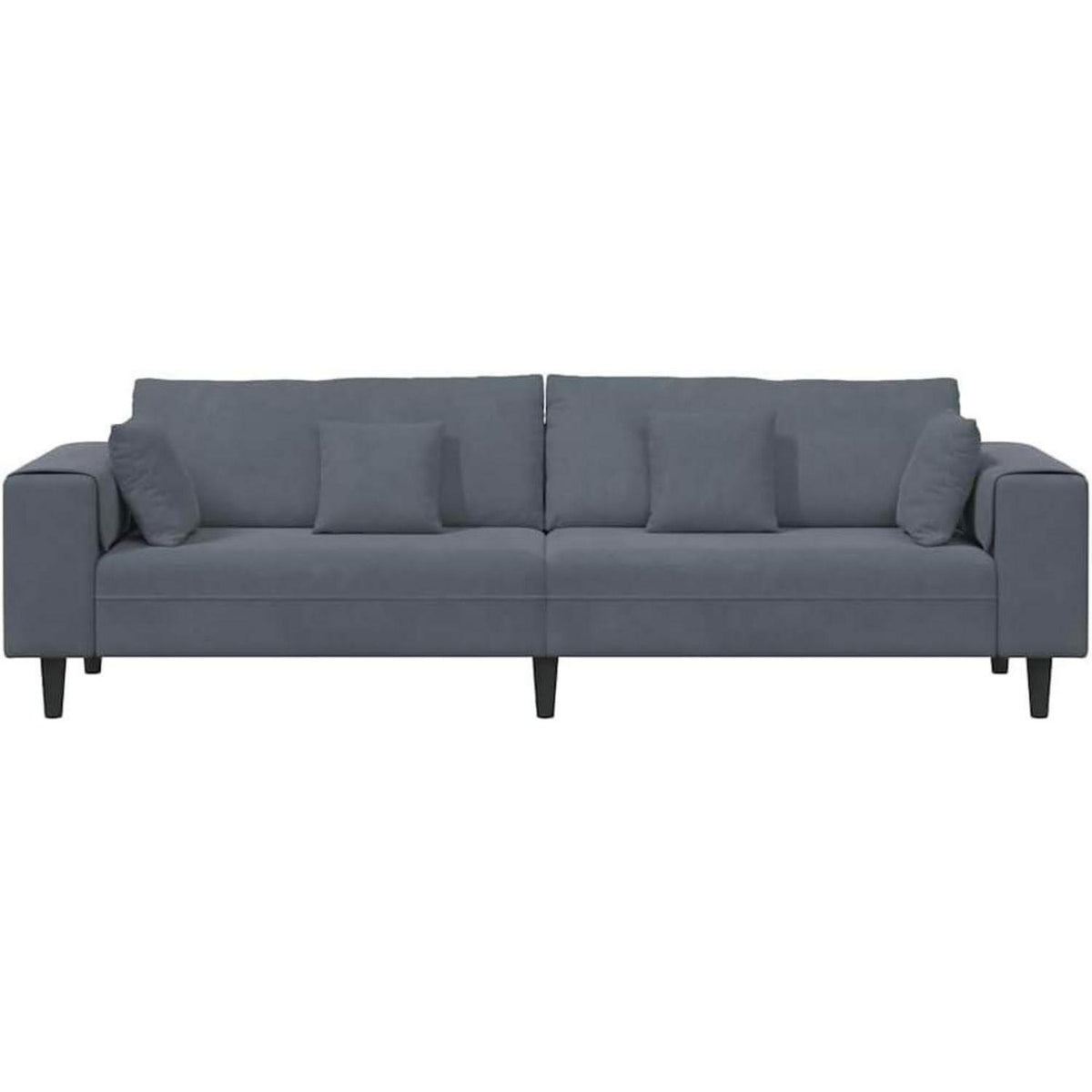 Samt Wohnlandschaft Ecksofa Dunkelgrau 208 cm