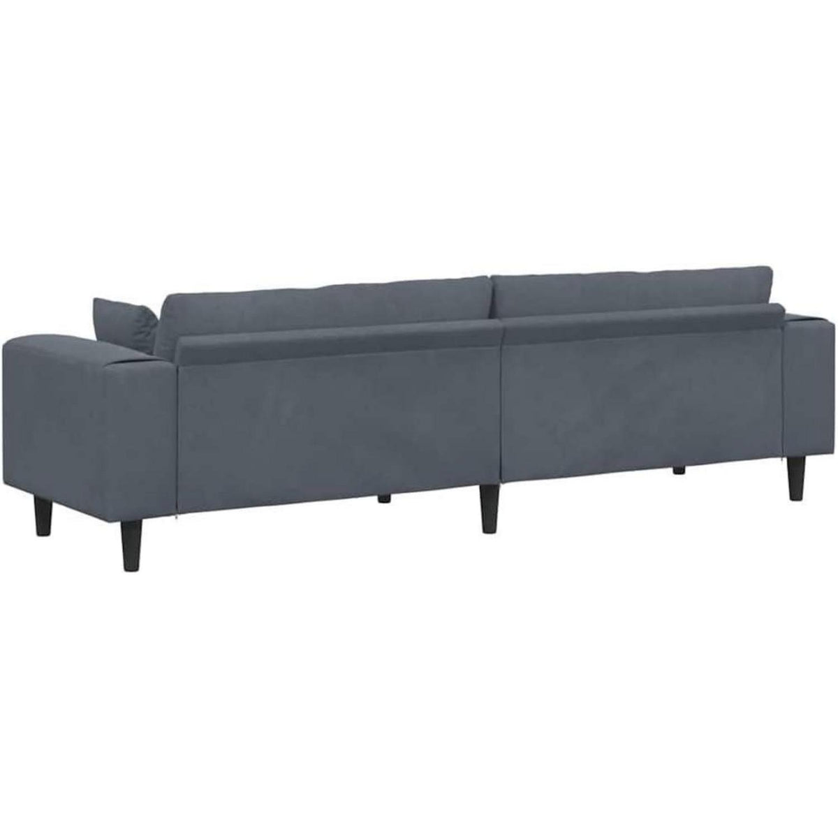 Samt Wohnlandschaft Ecksofa Dunkelgrau 208 cm