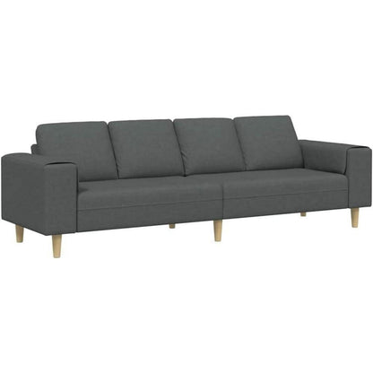 Modernes Cord Polstersofa Dunkelgrau 250cm