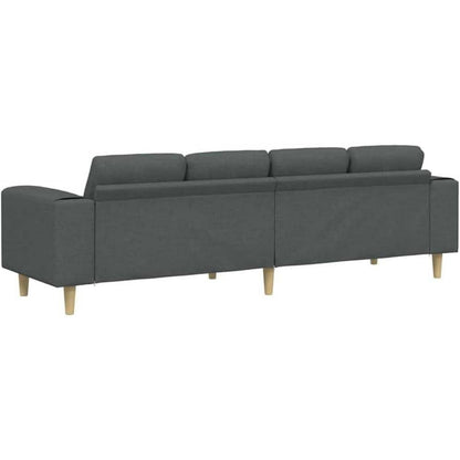 Modernes Cord Polstersofa Dunkelgrau 250cm