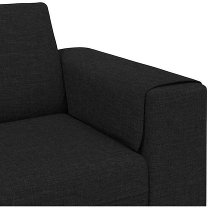 Modernes Samt Sofa Schwarz – 3-teilig mit Ottomane