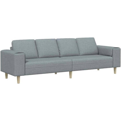 Modernes Cord Polstersofa – Hellgrau, 250x188x76 cm