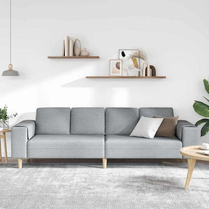 Modernes Cord Polstersofa – Hellgrau, 250x188x76 cm